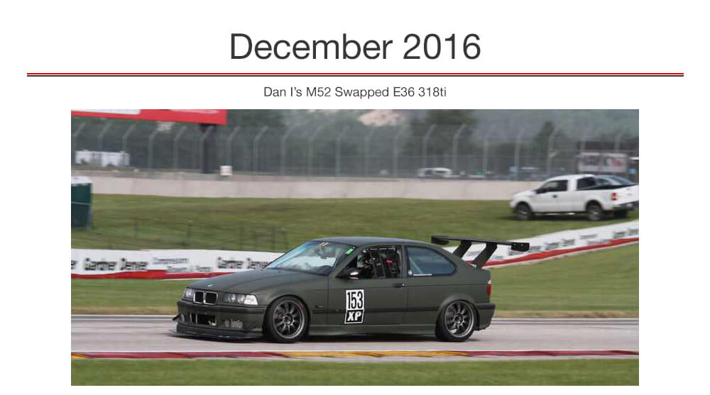 AKG Performance Parts December 2016 Car of the Month, Dan I